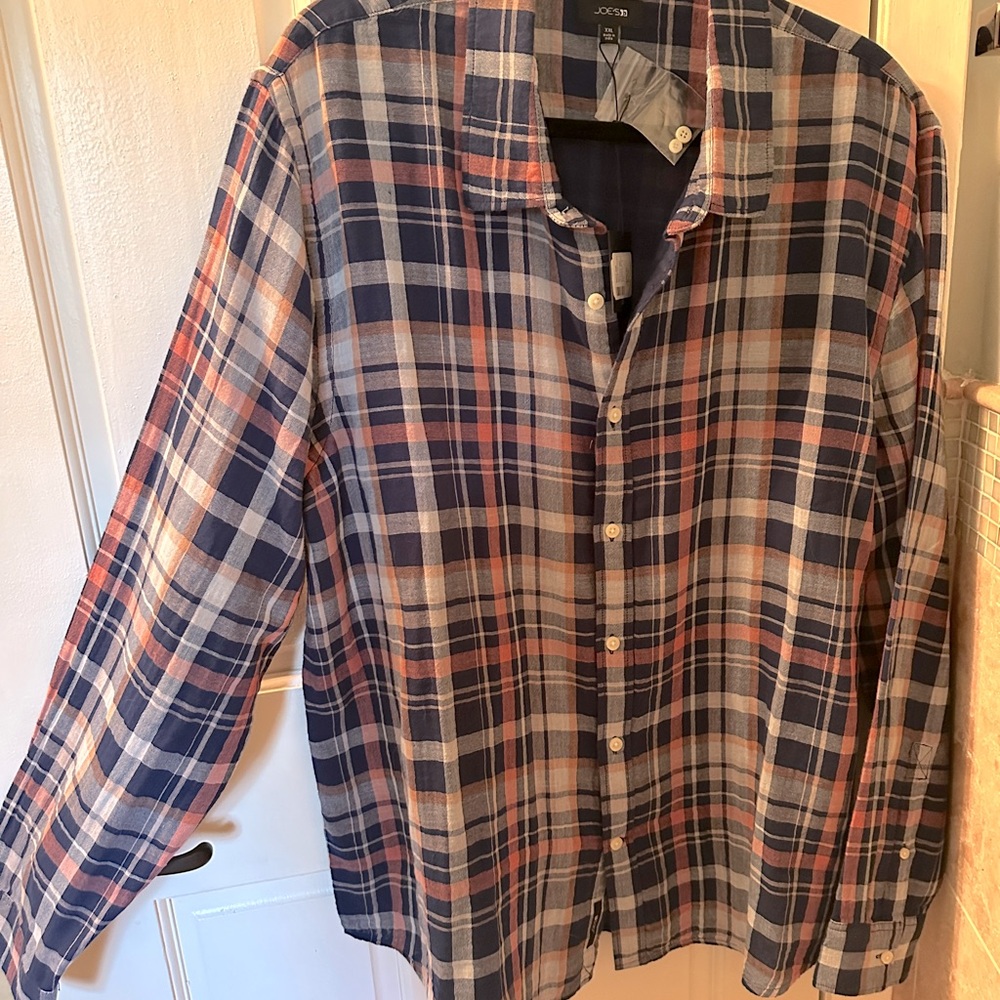 Joe’s Jeans Men’s Plaid Shirt 100% Cotton — ** HTF Sold-Out Size! **